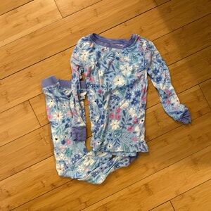 Little Sleepies Blue Floral Pajama 3T